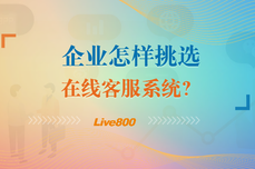 Live800:企业怎么选择合适的在线客服系统？