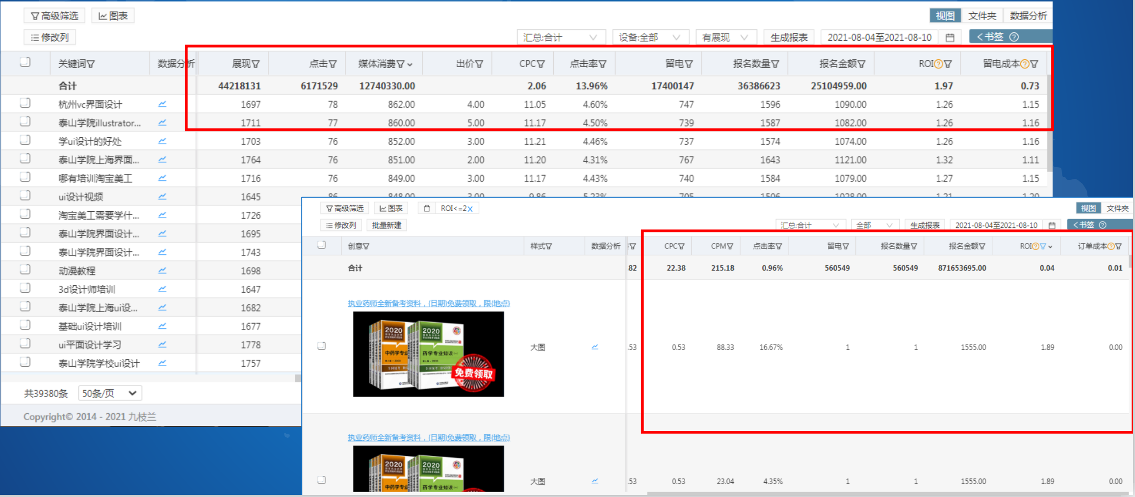 九枝兰-智能广告投放管理系统的功能截图