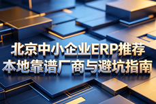 北京中小企业ERP<dptag>推</dptag><dptag>荐</dptag>｜本地靠谱厂商与避坑指南