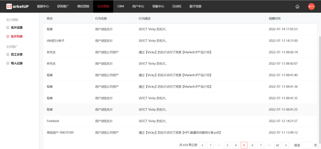 微站+企业名片小程序！MarketUP助力打造高价值微信营销入口