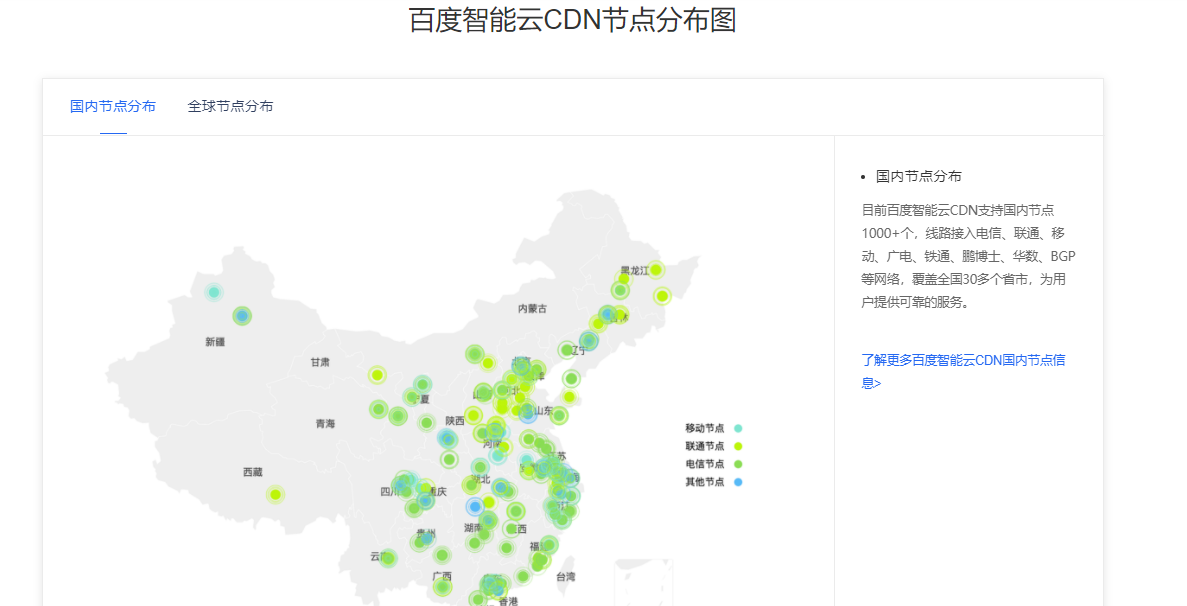 百度云-分发网络的功能截图