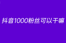 抖<dptag>音</dptag>1000粉丝可以干嘛