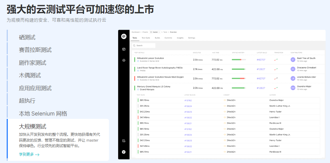 LambdaTest的功能截图