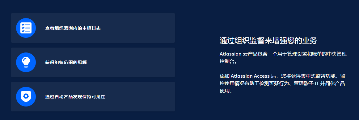Atlassian Access的功能截图