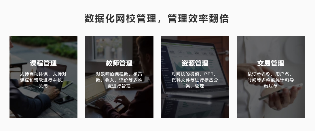 EduSoho教培系统的功能截图