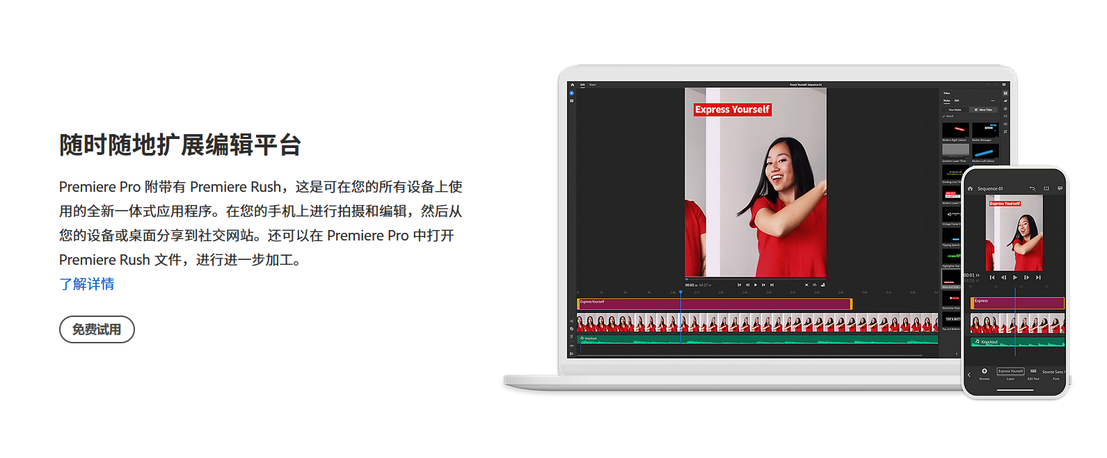 Adobe Premiere Pro的功能截图