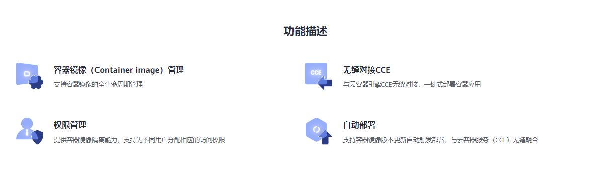 华为云-容器镜像服务 SWR的功能截图