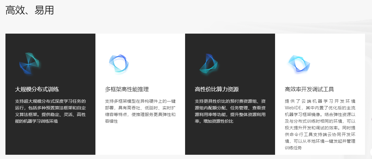 火山引擎·机器学习平台的功能截图