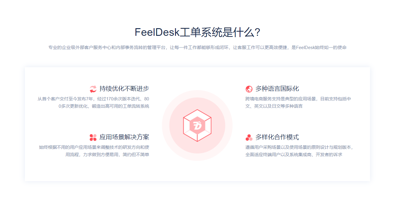 FeelDesk工单系统的功能截图