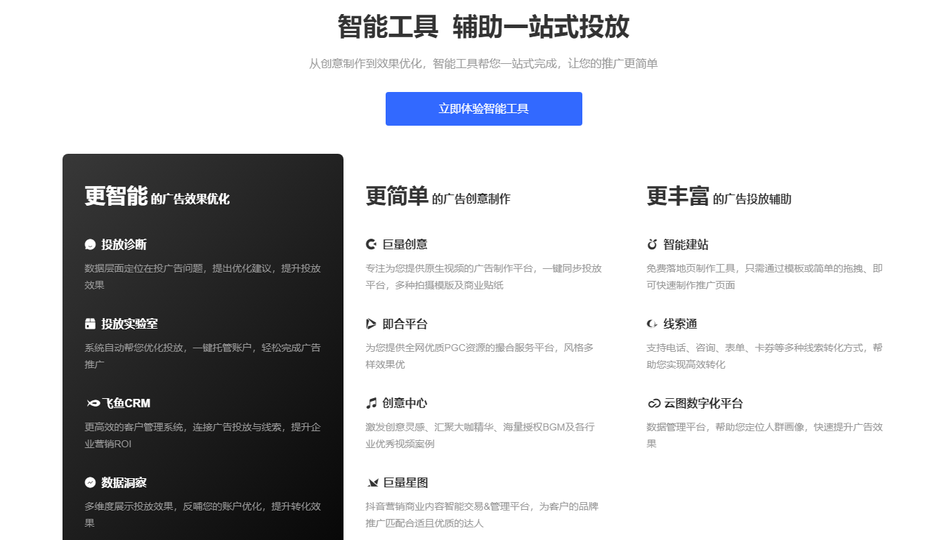 巨量引擎的功能截图