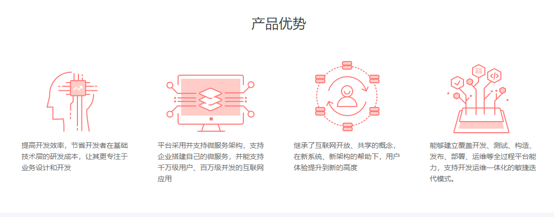 用友云平台-开发平台的功能截图