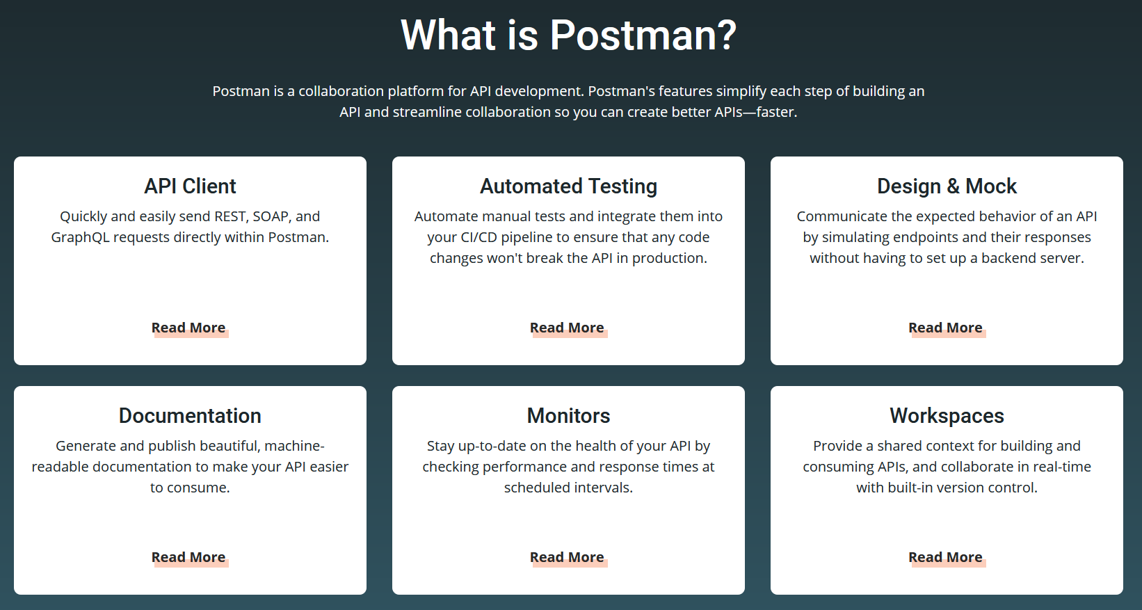 Postman的功能截图