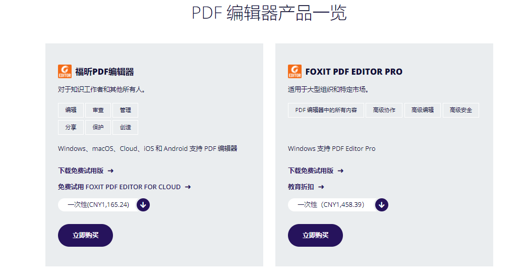 Foxit PDF Editor的功能截图