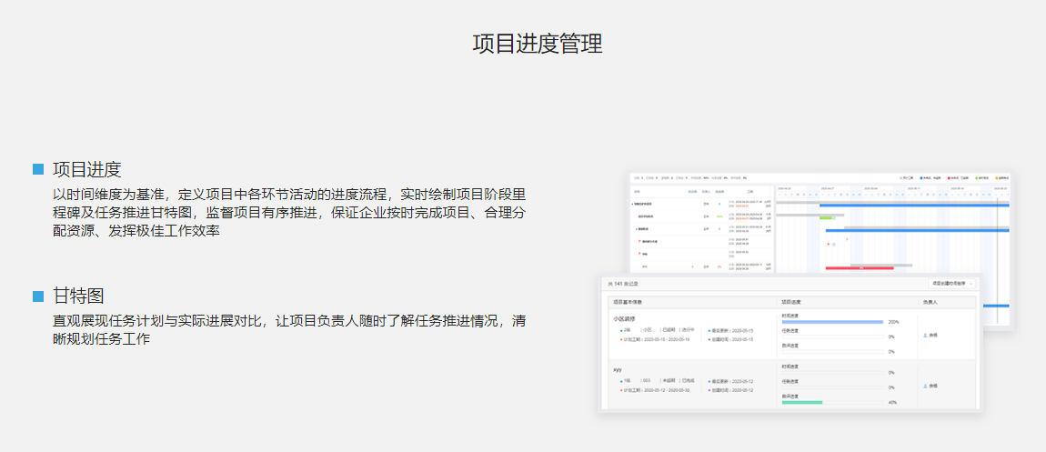 YOP有谱项目管理的功能截图