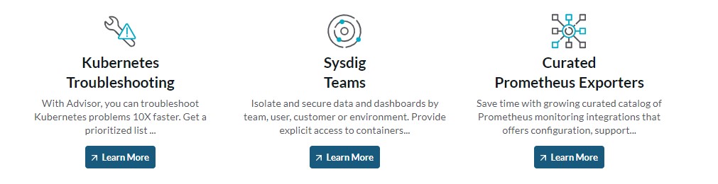 Sysdig Monitor的功能截图