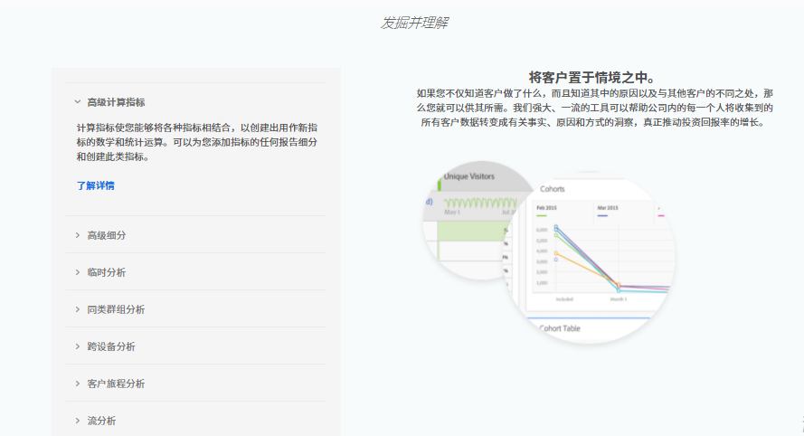 Adobe Analytics的功能截图