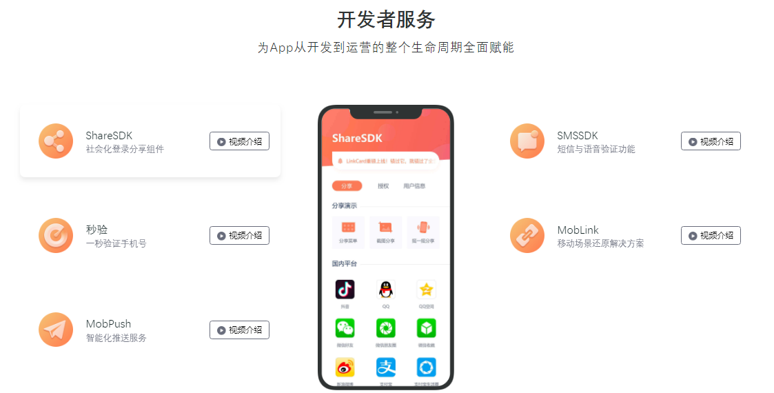 MobTech的功能截图