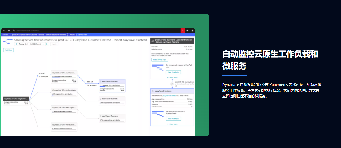 Dynatrace的功能截图