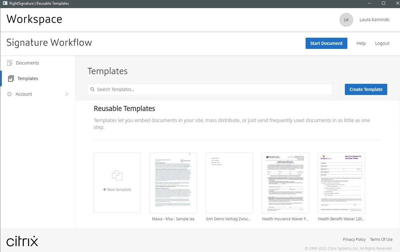 Citrix RightSignature的功能截图