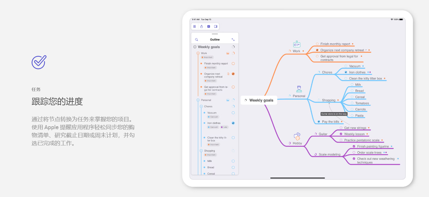 MindNode的功能截图