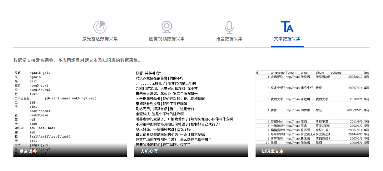 数据堂的功能截图