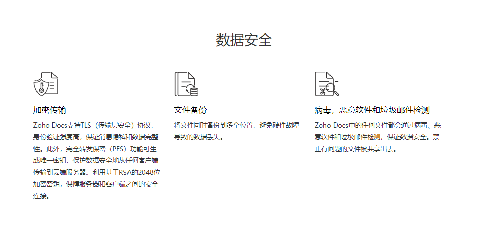 Zoho Docs的功能截图