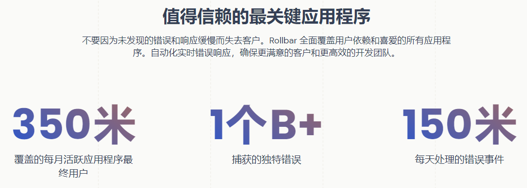 Rollbar的功能截图