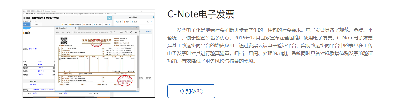 C-Note电子发票的功能截图